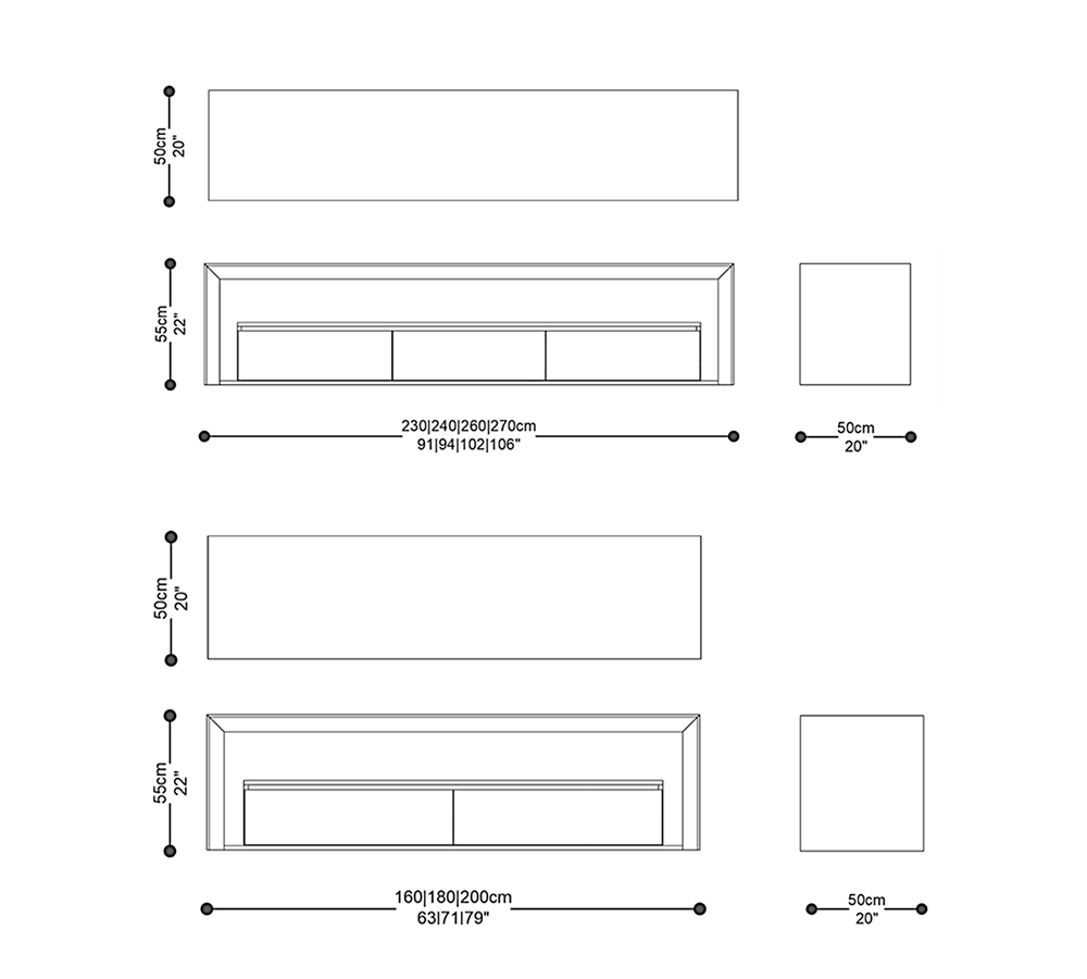 Image of the complete dimensions of the product